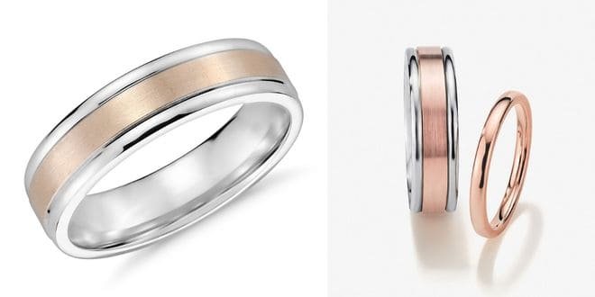 Brushed Inlay Wedding Ring