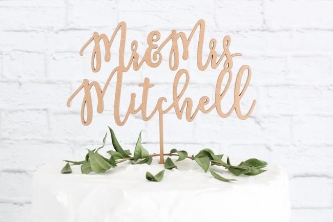 mr and mrs cake topper example