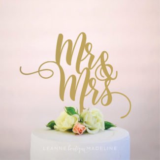 mr and mrs gold wedding cake topper