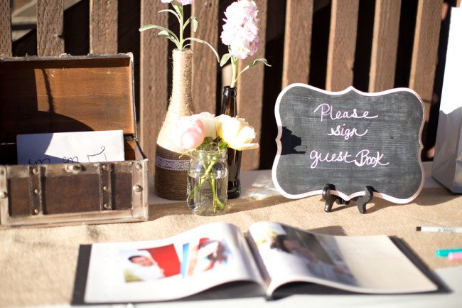 Custom guestbook with engagement photos