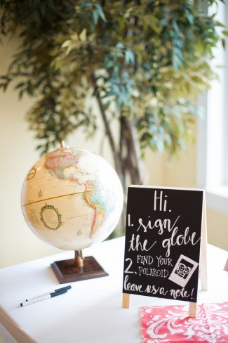 globe wedding guest book 