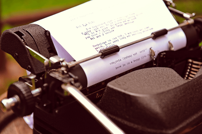 Vintage typewrite for wedding guestbook 