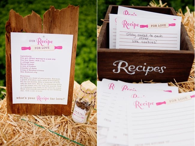 Recipe for love cards for alternative wedding guestbook 