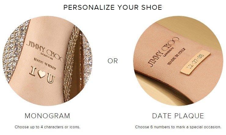 Personalize you custom bridal jimmy choo shoes