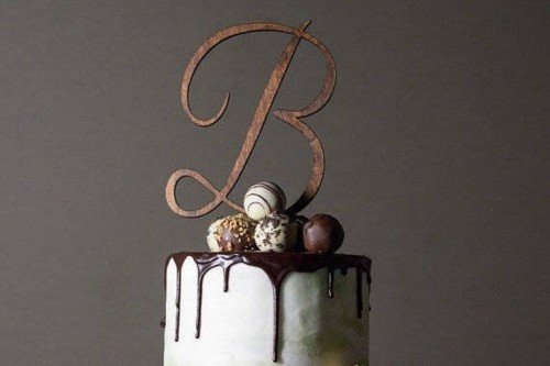 Script Letter Wedding Cake Topper