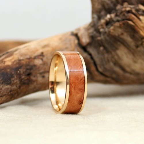California Redwood Burl Gold Band