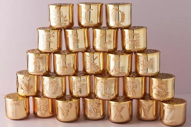 30th birthday gift - monogram candles