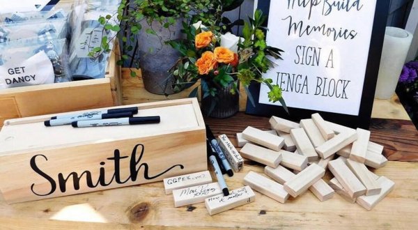 Tumbling Tower Wedding Guest Book