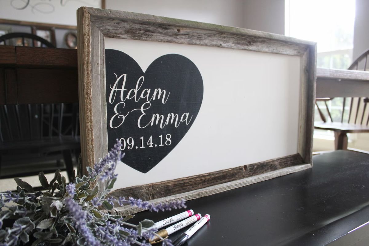Rustic Wedding Wood Signing Board