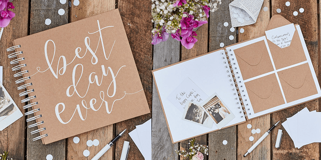 Wedding Sign-In Guest Book With Envelopes and Note Cards