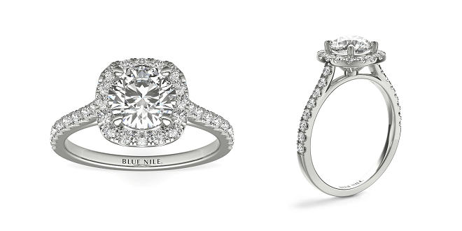 Cushion Halo Diamond Engagement Ring